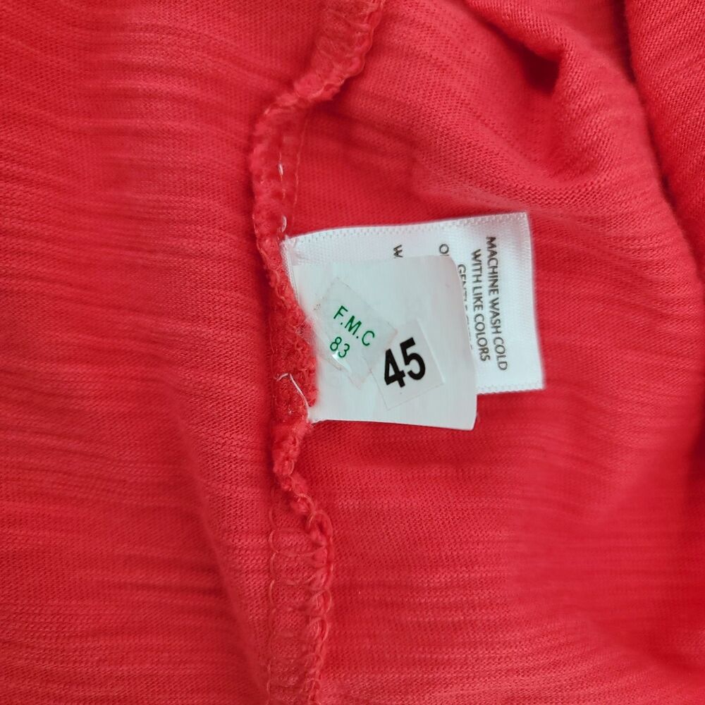 J. Jill Red Slub Cotton Long Sleeve V Neck Button Front Tunic Top XL - Picture 6 of 11